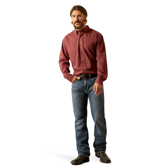 Camisa Ariat 360 Airflow Mahogany Corte Clásico