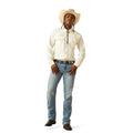 Camisa Ariat Jurlington Blanco Corte Retro Botón a Presión