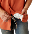Camisa Ariat VentTEK Outbound Naranja Corte Clásico