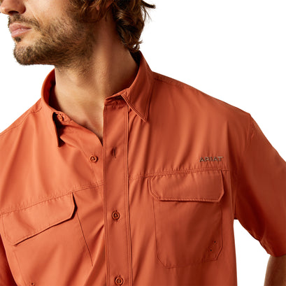 Camisa Ariat VentTEK Outbound Naranja Corte Clásico