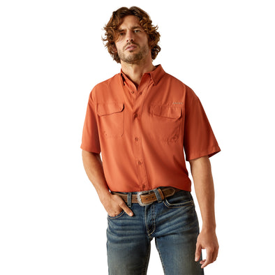 Camisa Ariat VentTEK Outbound Naranja Corte Clásico