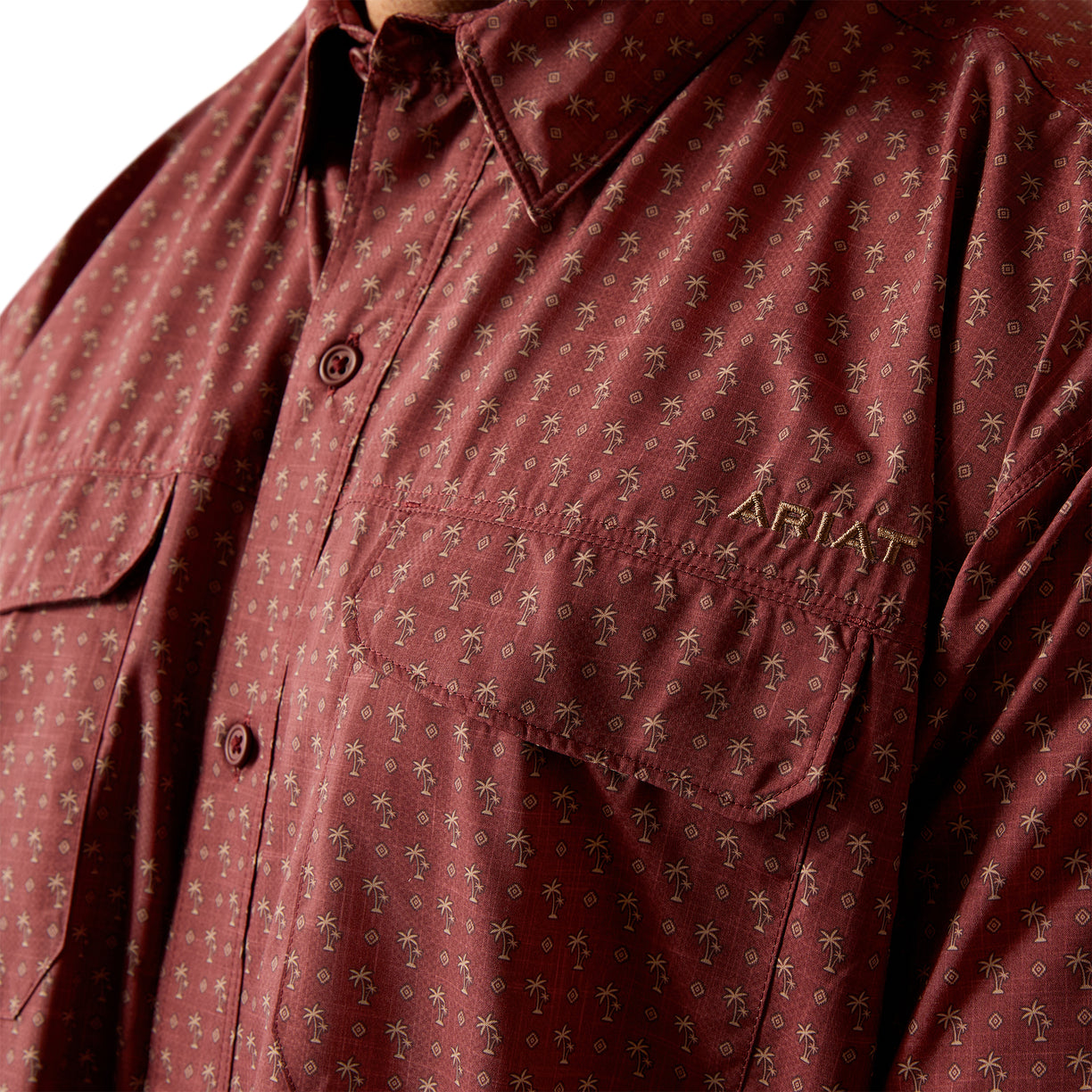 Camisa Ariat VentTEK Outbound Mahogany Corte Clásico