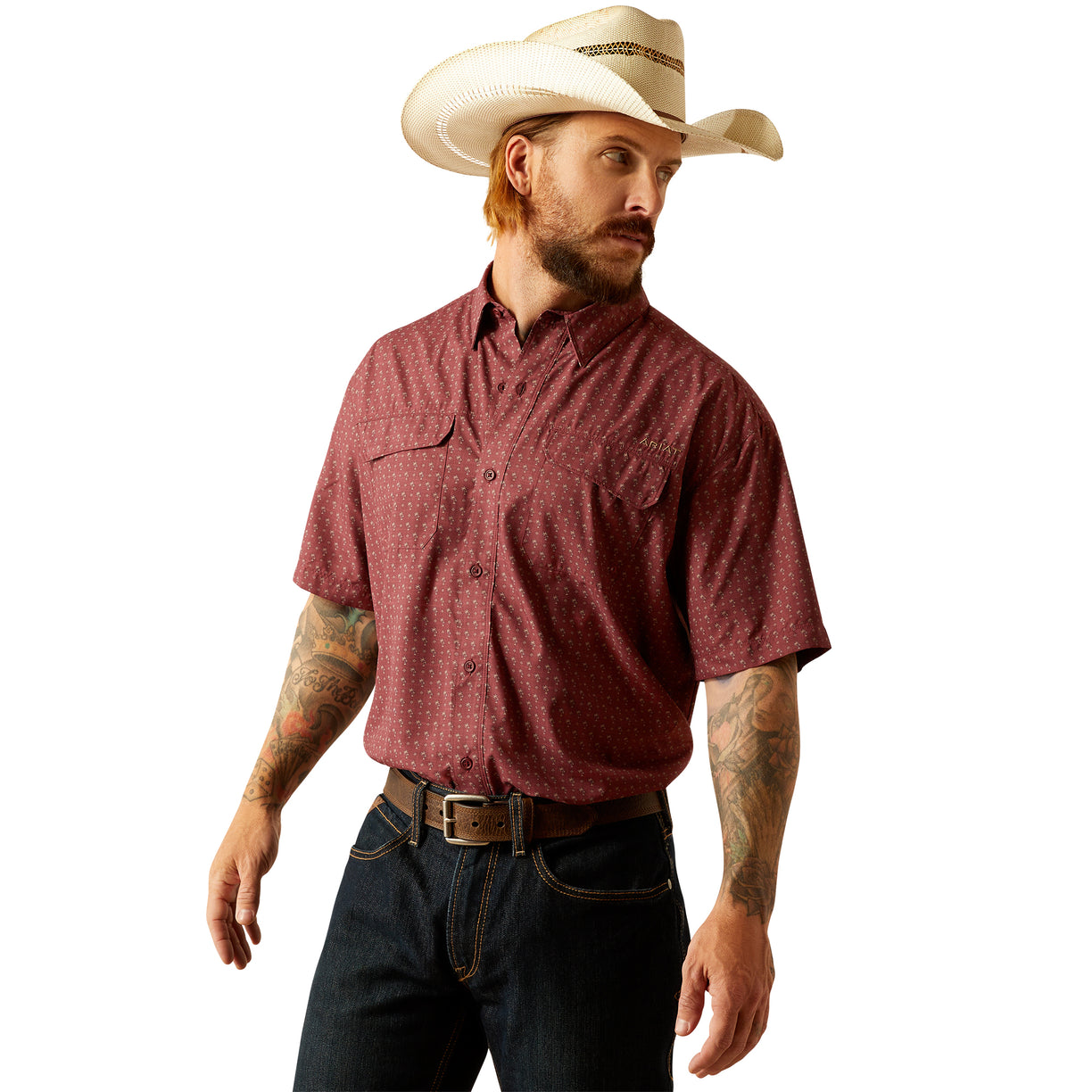 Camisa Ariat VentTEK Outbound Mahogany Corte Clásico