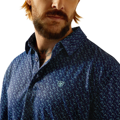 Polo Ariat All Over Print Azul