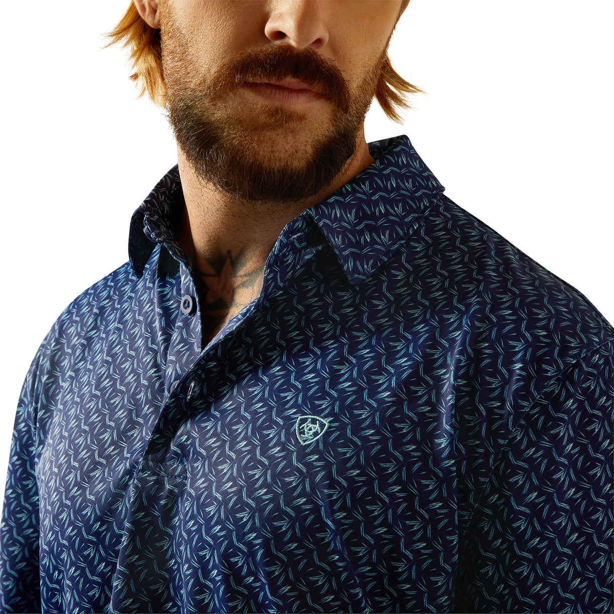 Polo Ariat All Over Print Azul