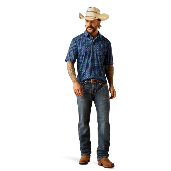 Polo Ariat All Over Print Azul
