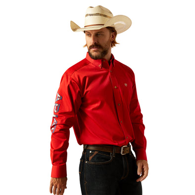 Camisa Ariat Team Logo Twill Rojo Corte Clásico