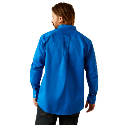 Camisa Ariat Team Logo Twill Azul Corte Clásico