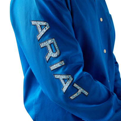 Camisa Ariat Team Logo Twill Azul Corte Clásico