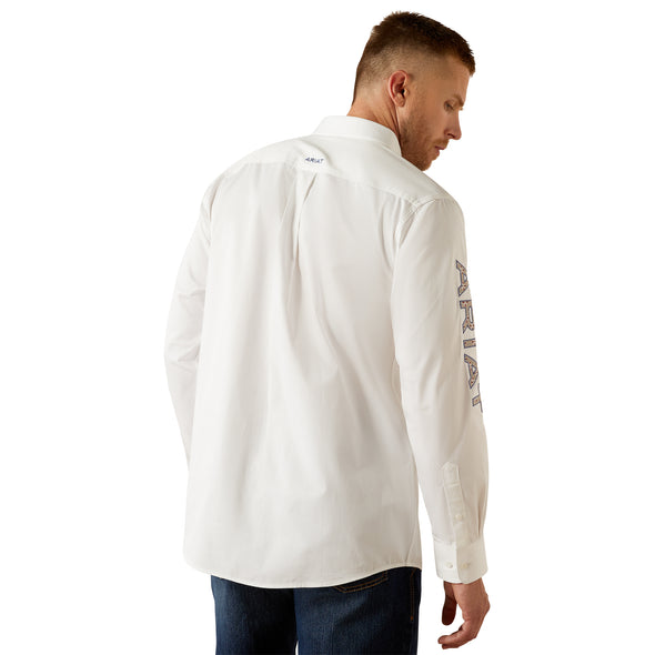 Camisa Ariat Team Logo Twill Blanco Corte Clásico