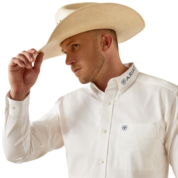 Camisa Ariat Team Logo Twill Blanco Corte Clásico