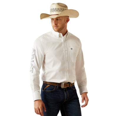 Camisa Ariat Team Logo Twill Blanco Corte Clásico
