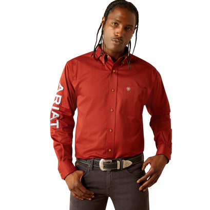 Camisa Ariat Team Logo Twill Rojo Corte Clásico