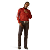 Camisa Ariat Team Logo Twill Rojo Corte Clásico