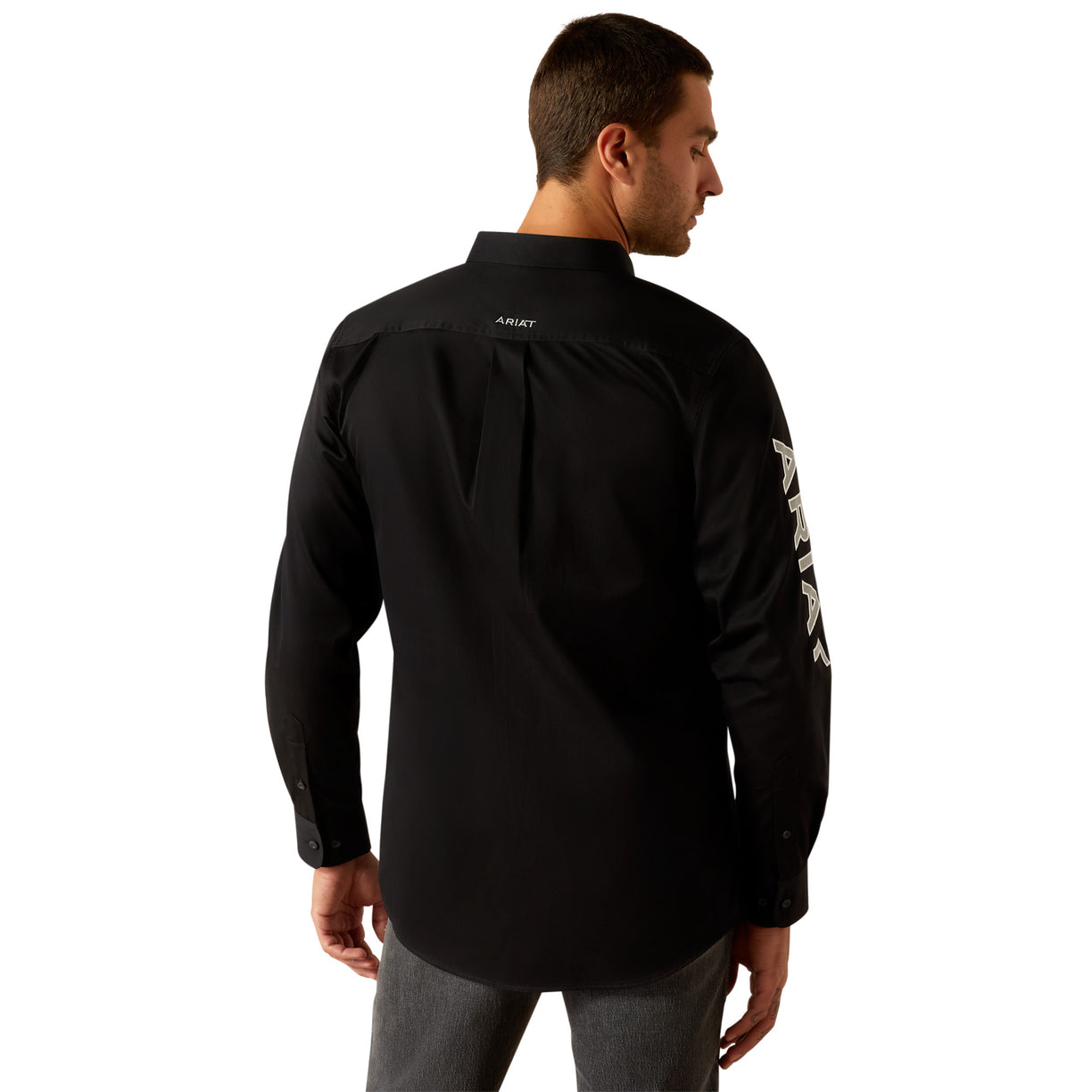 Camisa Ariat Team Logo Twill Negro Corte Fitted