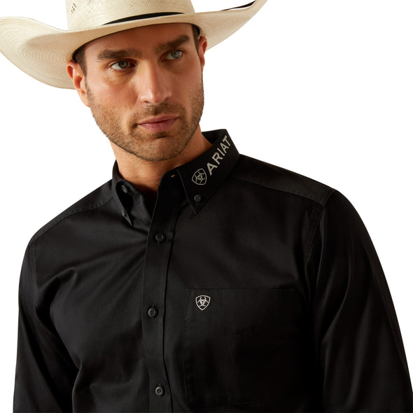 Camisa Ariat Team Logo Twill Negro Corte Clásico