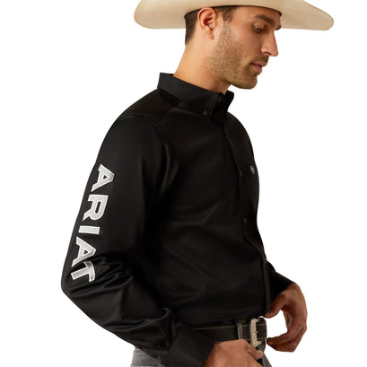 Camisa Ariat Team Logo Twill Negro Corte Fitted
