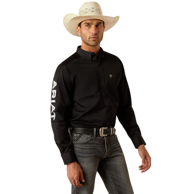 Camisa Ariat Team Logo Twill Negro Corte Clásico