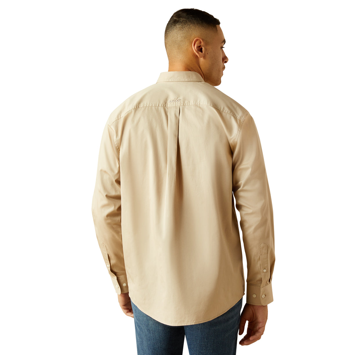 Camisa Ariat Solid Twill Ligera Khaki Corte Clásico