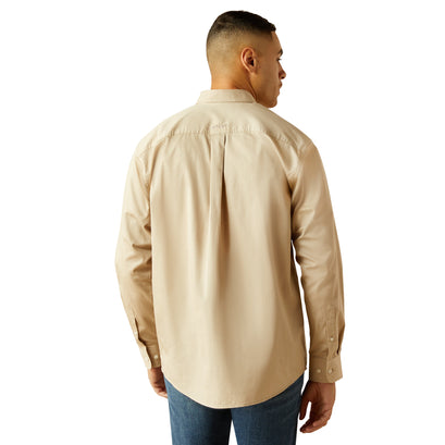 Camisa Ariat Solid Twill Ligera Khaki Corte Clásico