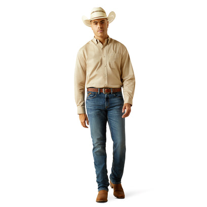 Camisa Ariat Solid Twill Ligera Khaki Corte Clásico