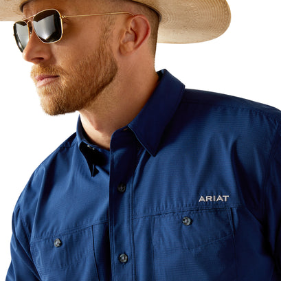 Camisa Ariat 360 Airflow Azul Corte Clásico