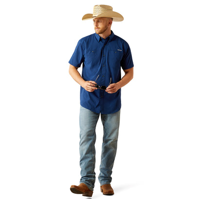 Camisa Ariat 360 Airflow Azul Corte Clásico