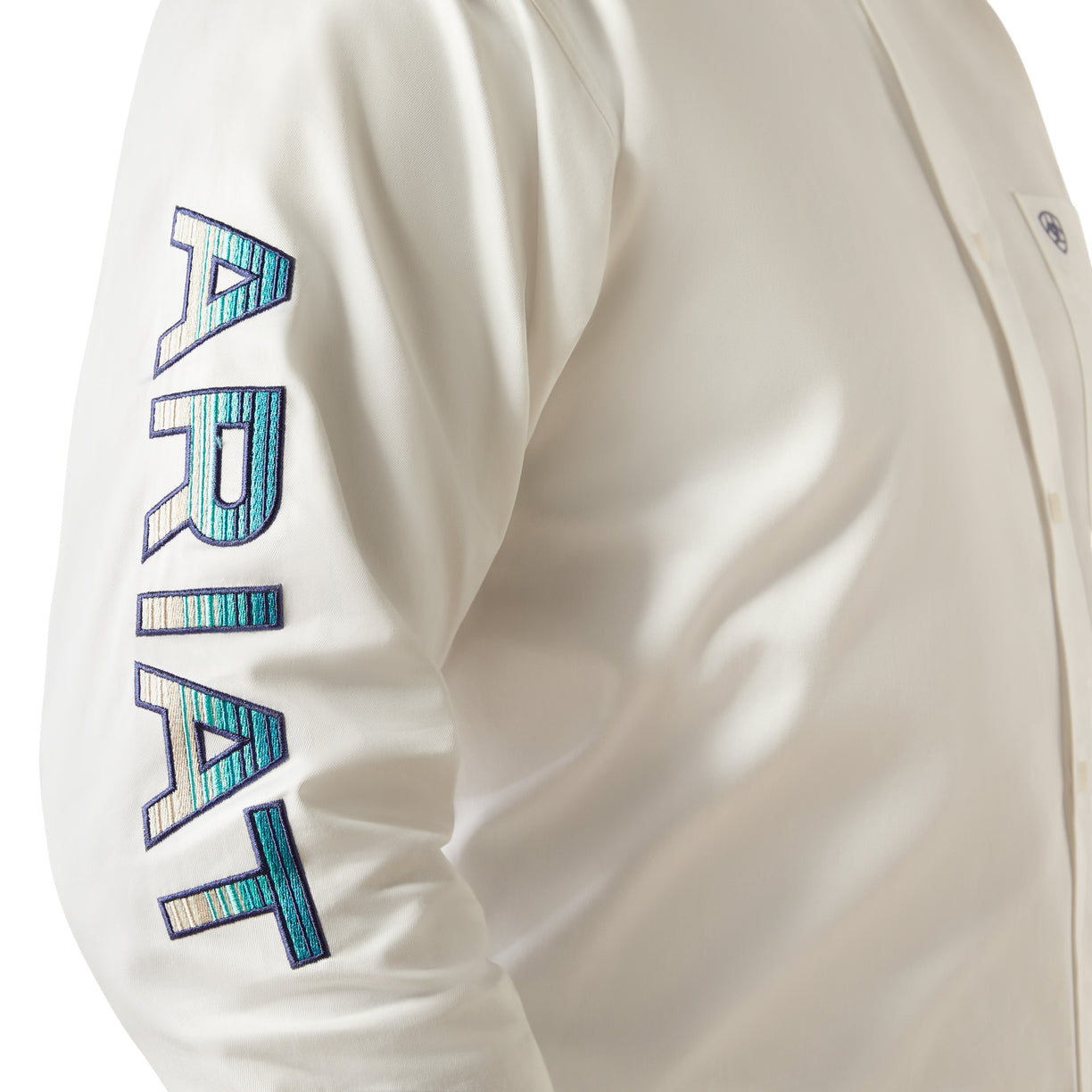 Camisa Ariat Team Logo Twill Teal Corte Clásico