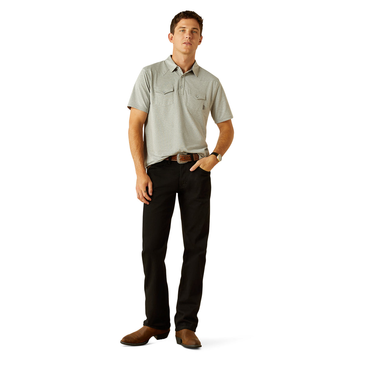 Polo Ariat Retro Gris