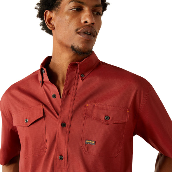 Camisa Ariat Work Rebar Made Tough VentTEK DuraStretch Fired Brick