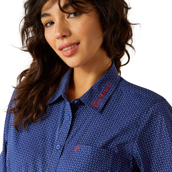 Camisa Ariat Team Kirby Stretch Azul