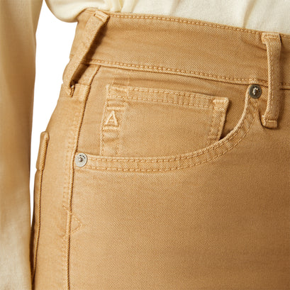 Jeans Ariat Tiro Ultra Alto Countryside Khaki Pierna Ancha y Recortada