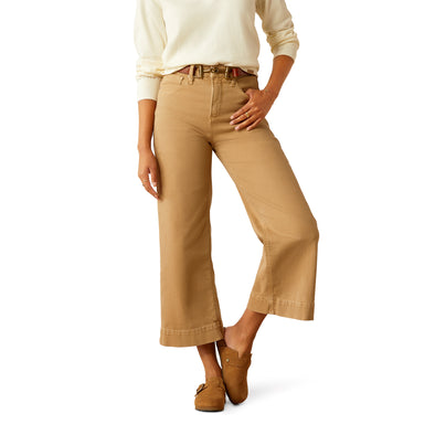 Jeans Ariat Tiro Ultra Alto Countryside Khaki Pierna Ancha y Recortada