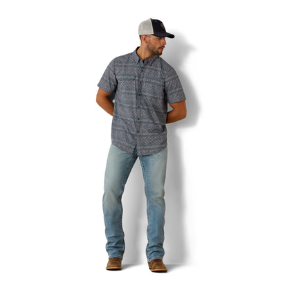 Camisa Ariat VentTEK Outbound Dark Denim Corte Fitted