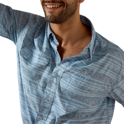 Camisa Ariat VentTEK Outbound Blissful Blue Corte Clásico