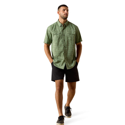 Camisa Ariat VentTEK Outbound Verde Corte Clásico