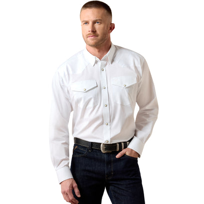 Camisa Ariat Lightweight Solid Twill Blanco Corte Clásico