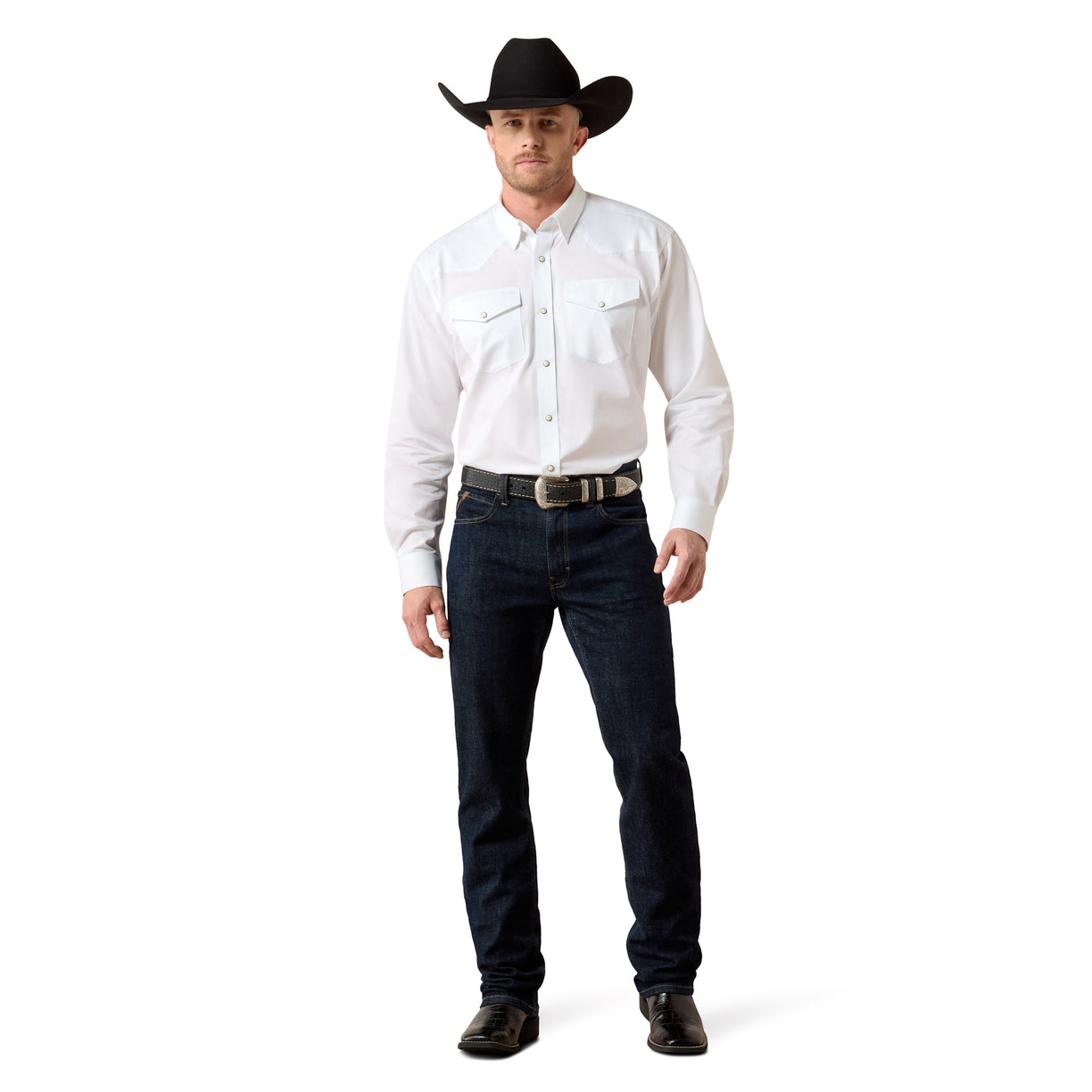Camisa Ariat Lightweight Solid Twill Blanco Corte Clásico