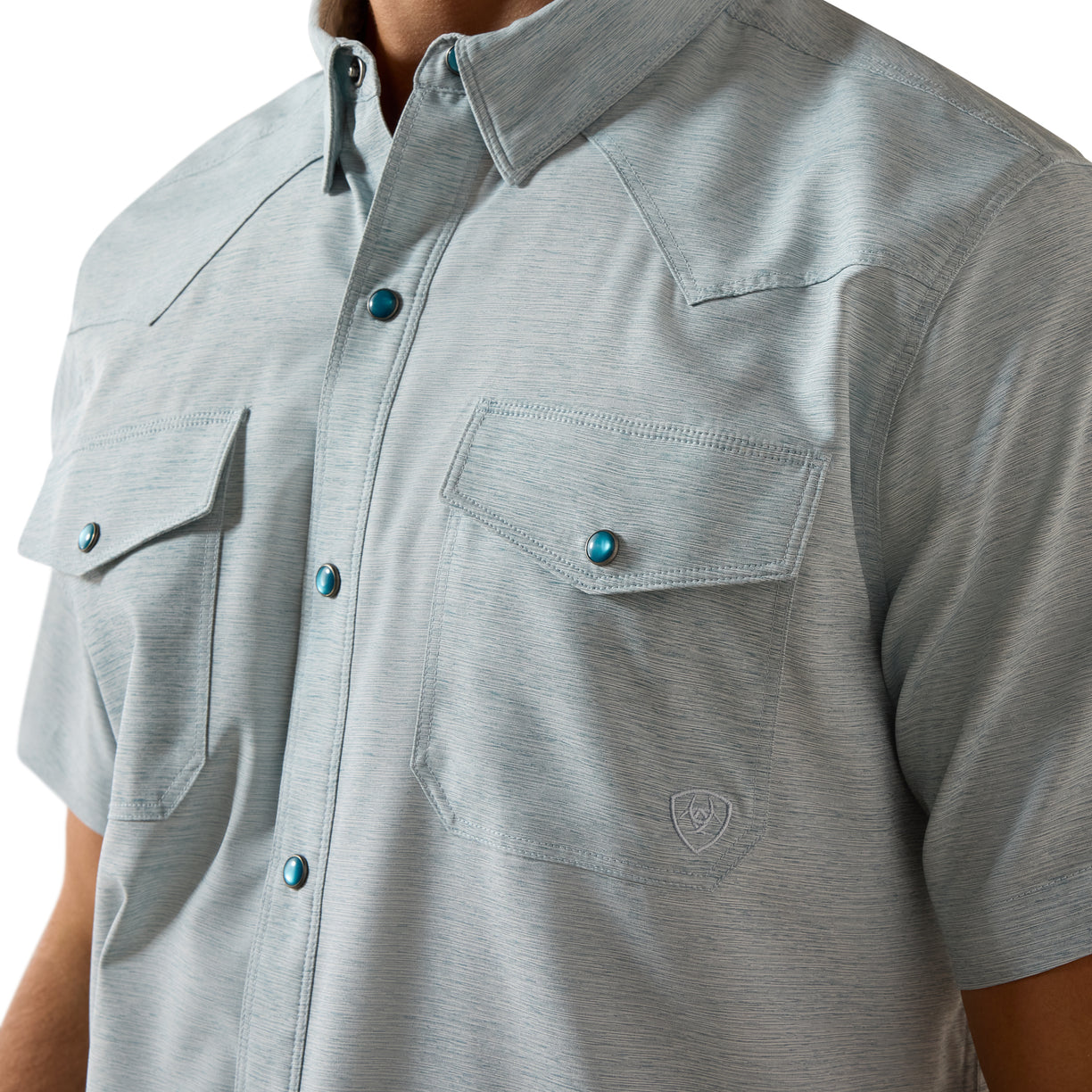 Camisa Ariat VentTEK Blue Heather Corte Fitted