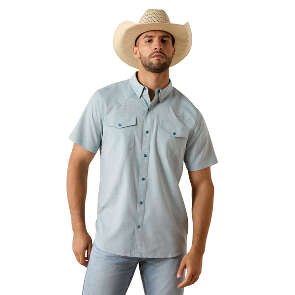 Camisa Ariat VentTEK Blue Heather Corte Fitted