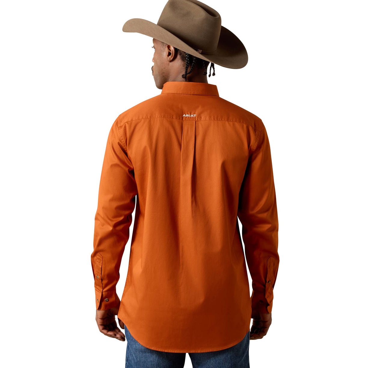 Camisa Ariat Team Logo Twill Naranja Corte Fitted