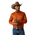 Camisa Ariat Team Logo Twill Naranja Corte Fitted