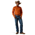 Camisa Ariat Team Logo Twill Naranja Corte Fitted