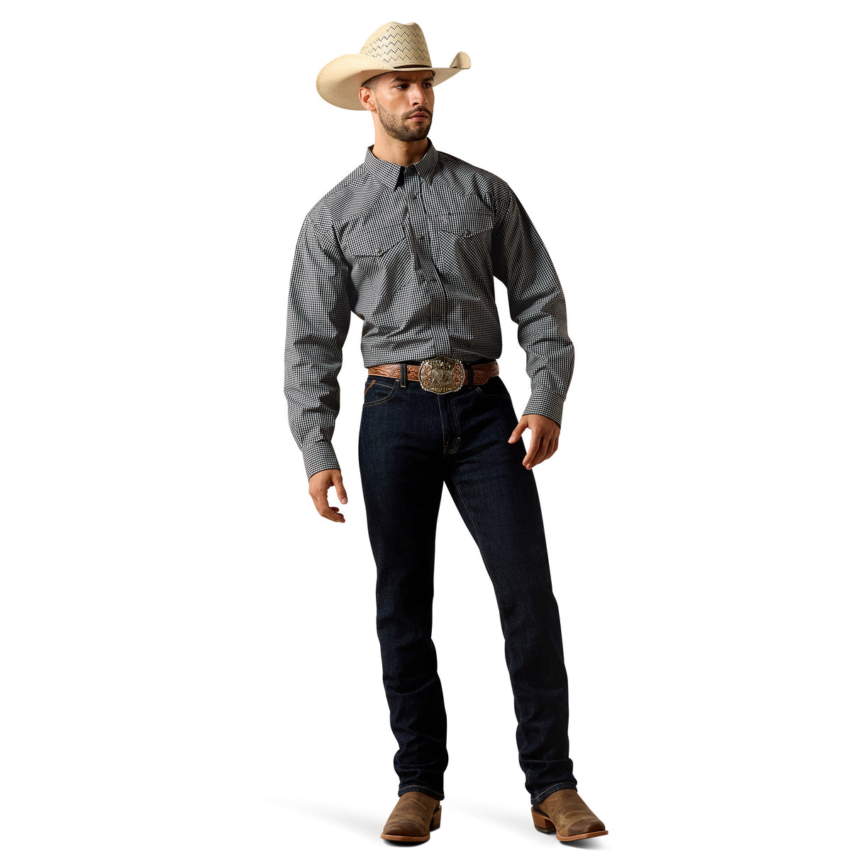 Camisa Ariat Pro Series Tobin Negro Corte Clásico