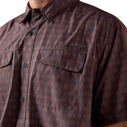 Camisa Ariat Printed VentTEK Outbound Negro Corte Clásico
