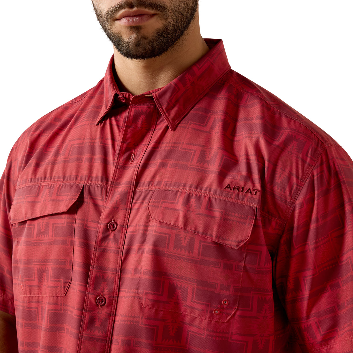 Camisa Ariat VentTEK Outbound Rojo Corte Clásico