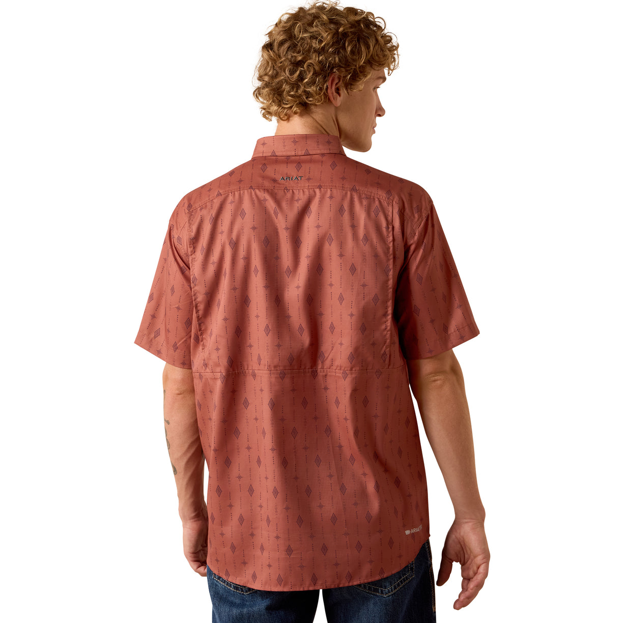 Camisa Ariat Printed VentTEK Café Corte Clásico