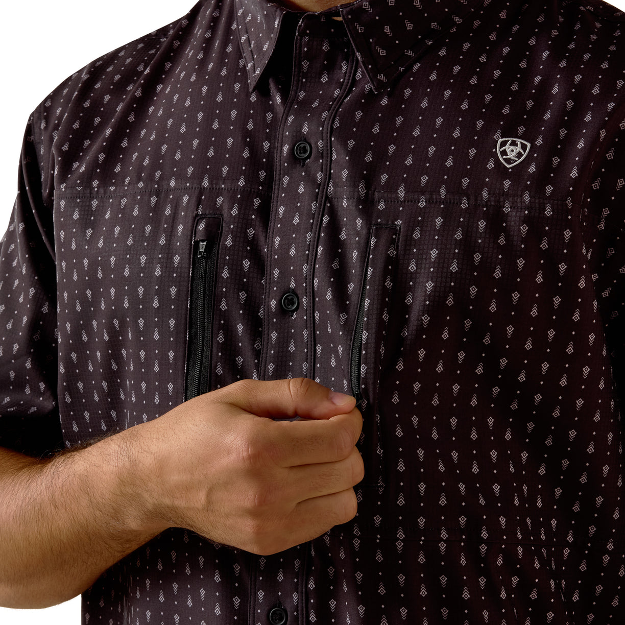 Camisa Ariat Printed VentTEK Negro Corte Clásico