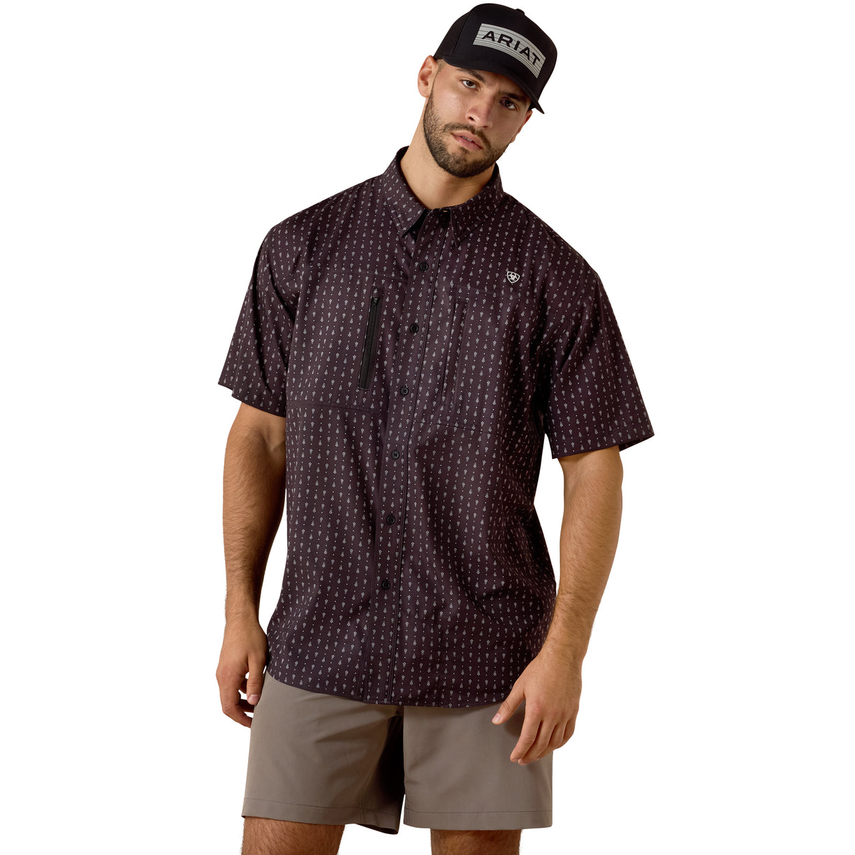 Camisa Ariat Printed VentTEK Negro Corte Clásico