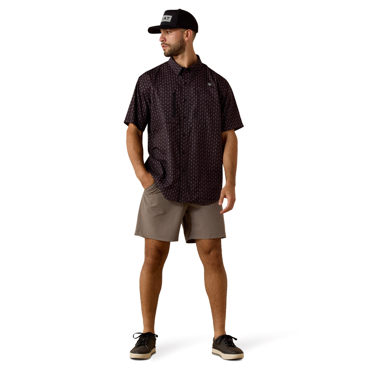 Camisa Ariat Printed VentTEK Negro Corte Clásico